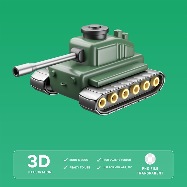 PSD army tank 3D Illustration