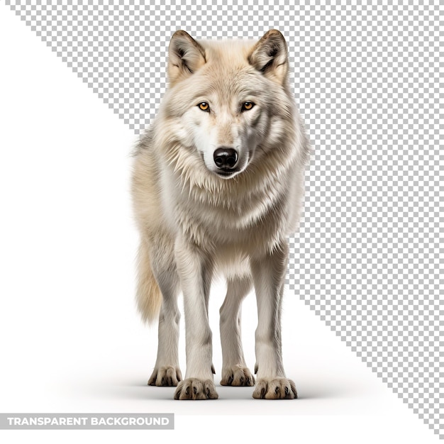 Psd artic wolf isolated without background