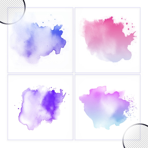 PSD psd artistic watercolor splashes and transparent background