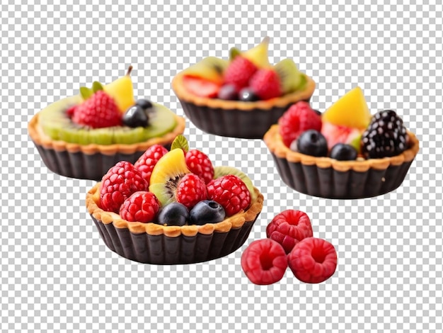 PSD psd of as fresh fruit tart on transparent background