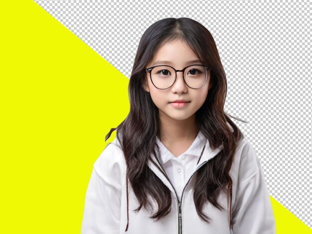 Psd of a asian student on transparent background