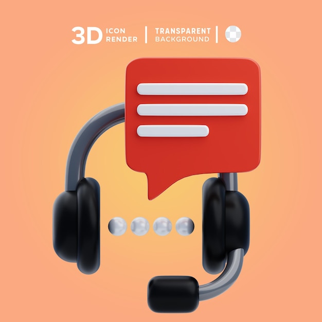 PSD psd assistant headphone 3d illustration