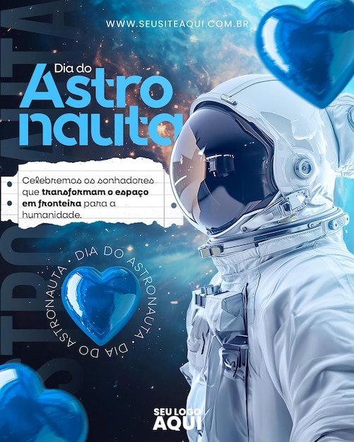 PSD psd astronaut day social media commemorative date