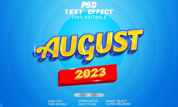 Psd august 2023 text effect