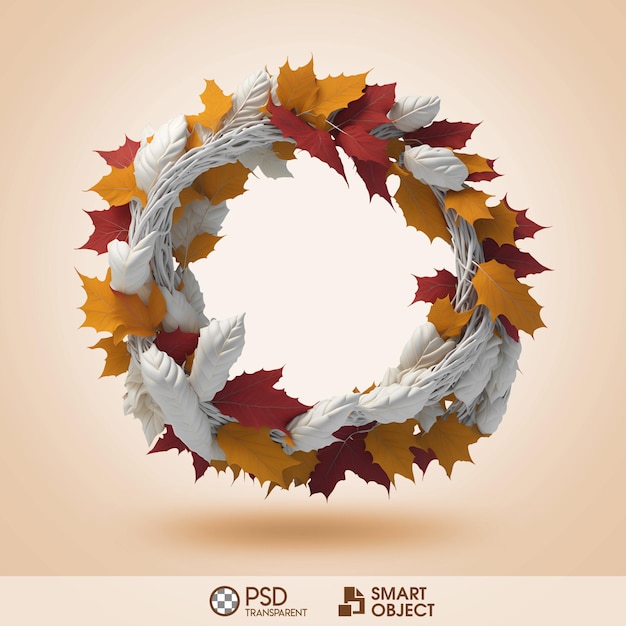 PSD psd autumn wreath transparent background