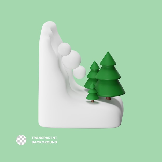 PSD psd avalanche 3d icon illustration