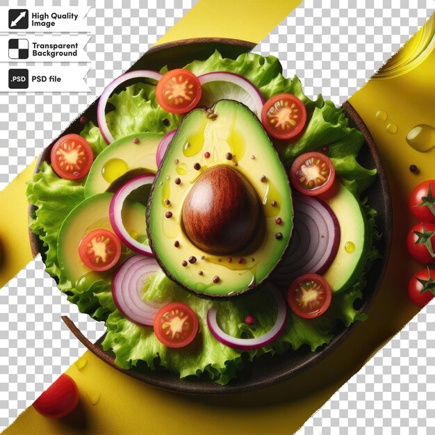 Psd avocado cut in half on transparent background