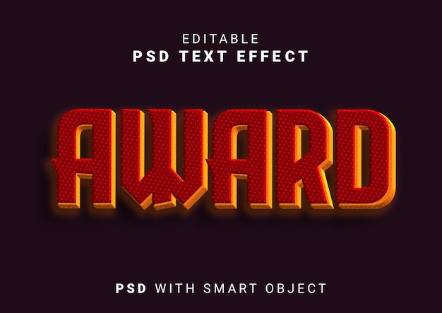 Psd award text effect editable