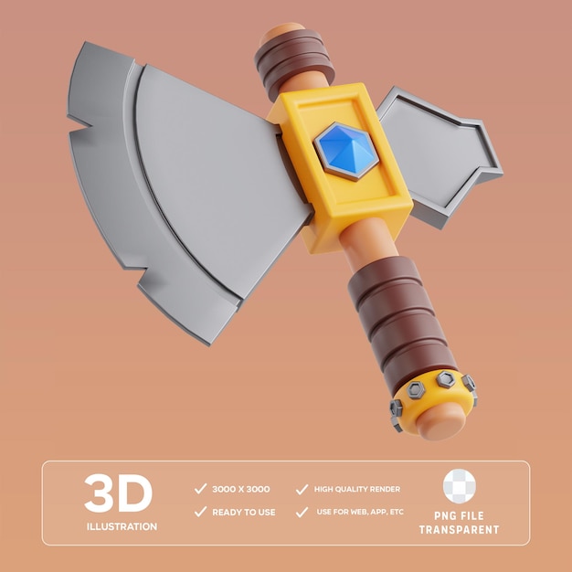 PSD axe 3D Illustration