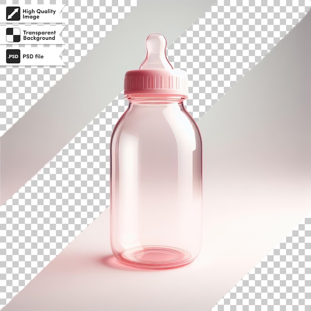 Psd baby bottle isolated on transparent background