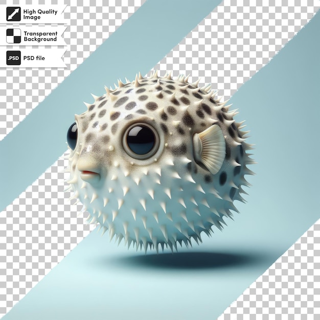 PSD psd baby puffer fish on transparent background with editable mask layer