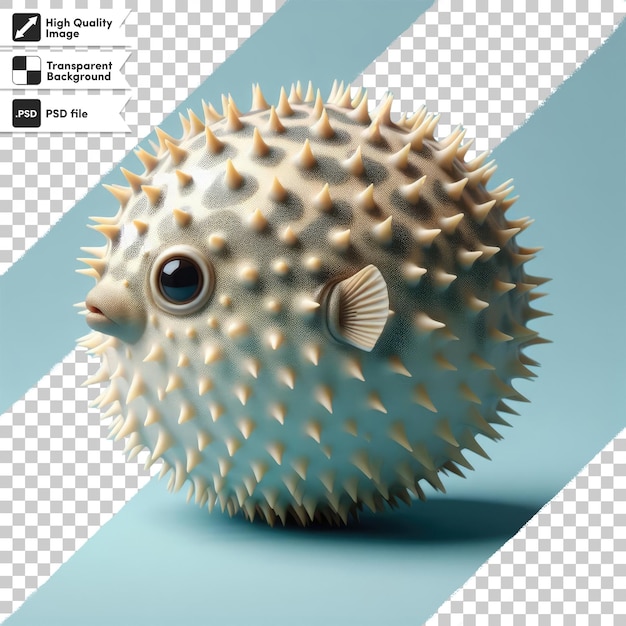 PSD psd baby puffer fish on transparent background with editable mask layer