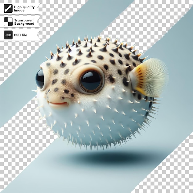 PSD psd baby puffer fish on transparent background with editable mask layer