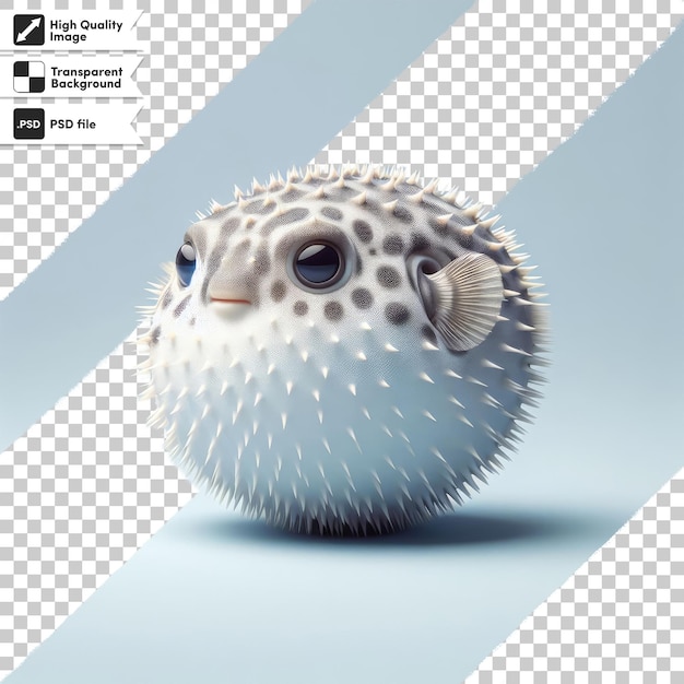 PSD psd baby puffer fish on transparent background with editable mask layer