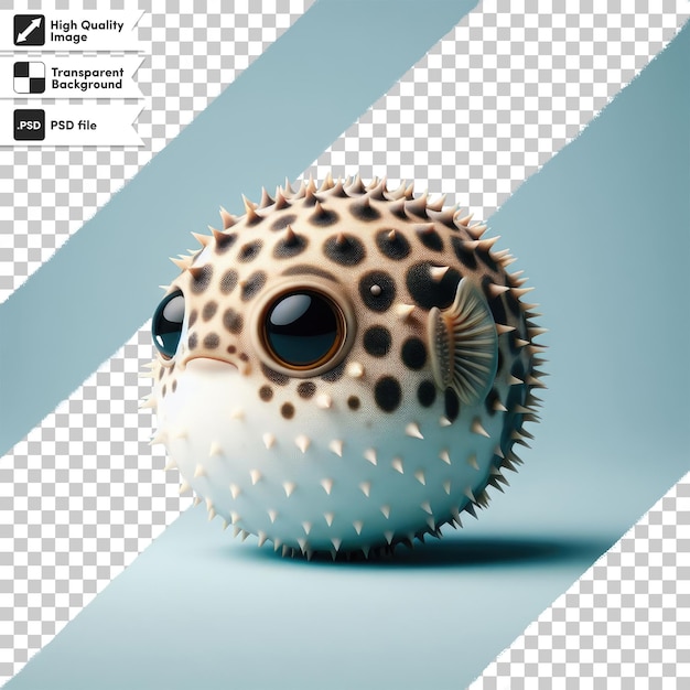 PSD psd baby puffer fish on transparent background with editable mask layer