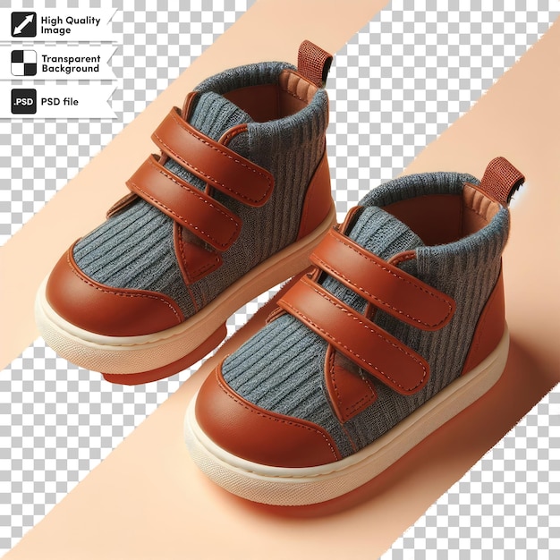 PSD psd baby shoes on transparent background