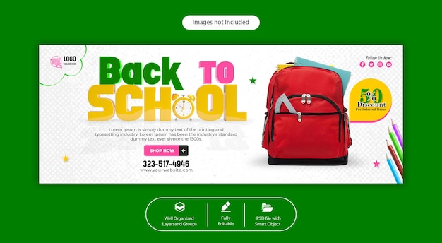 PSD psd back to school facebook cover banner template