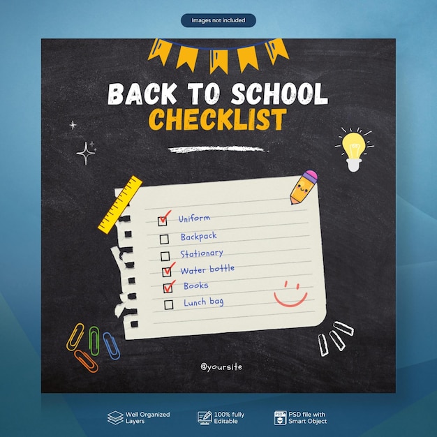 PSD psd back to school social media post design template