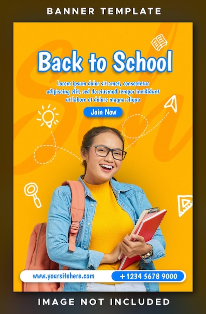 Psd back to school social media poster template