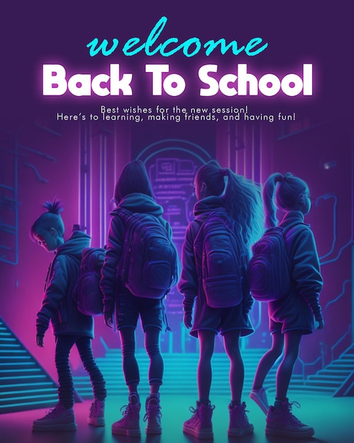 PSD psd back to school vertical social media post banner template