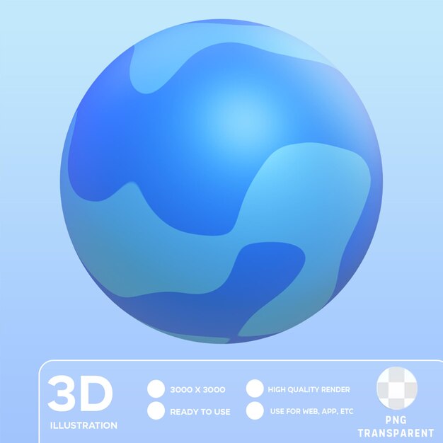 PSD psd bal blauwe 3d illustratie