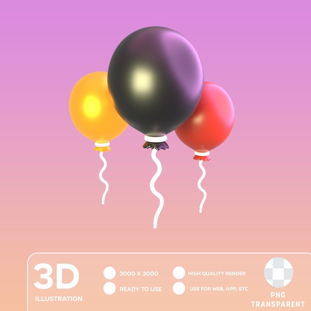 PSD illustrazione 3d del palloncino psd