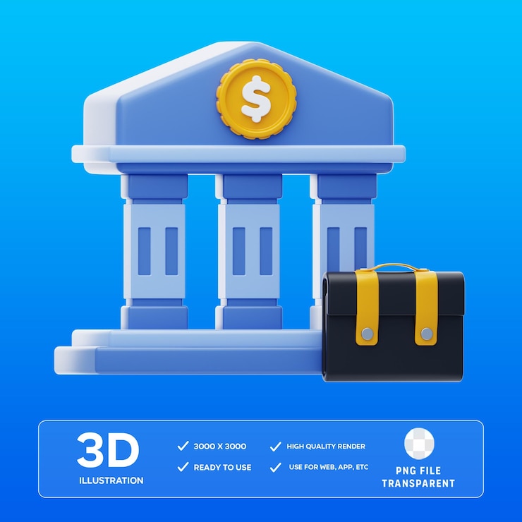 PSD psd 銀行口座の3dイラスト