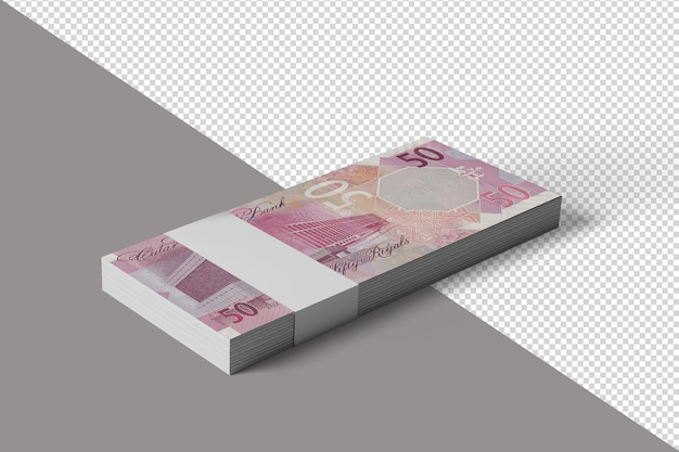 PSD bankbiljet van vijftig Qatari riyals realistisch geld geïsoleerd