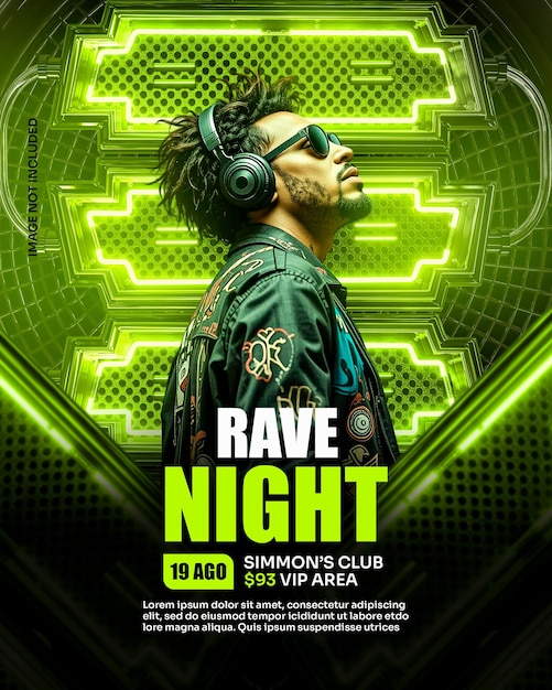 psd banner club night template
