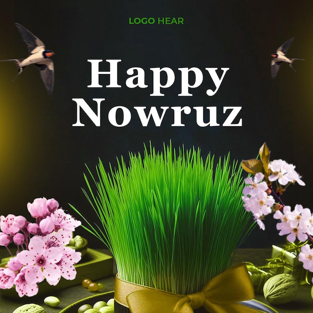 PSD psd banner design with happy nowruz holiday