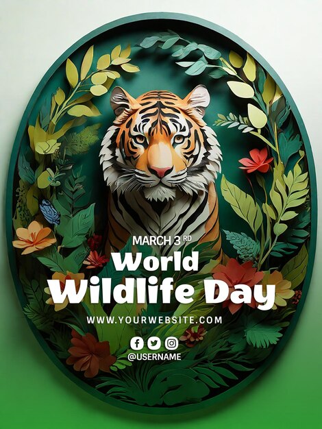 PSD psd banner template theme for world wild life day event