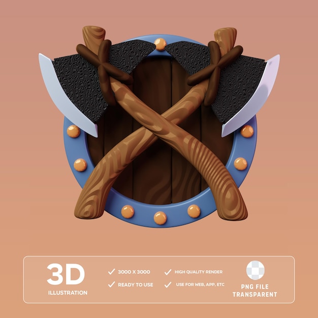 PSD варварские значки 3D иллюстрация
