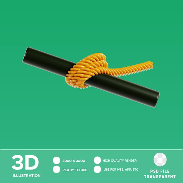 PSD illustrazione 3d del filo spinato psd