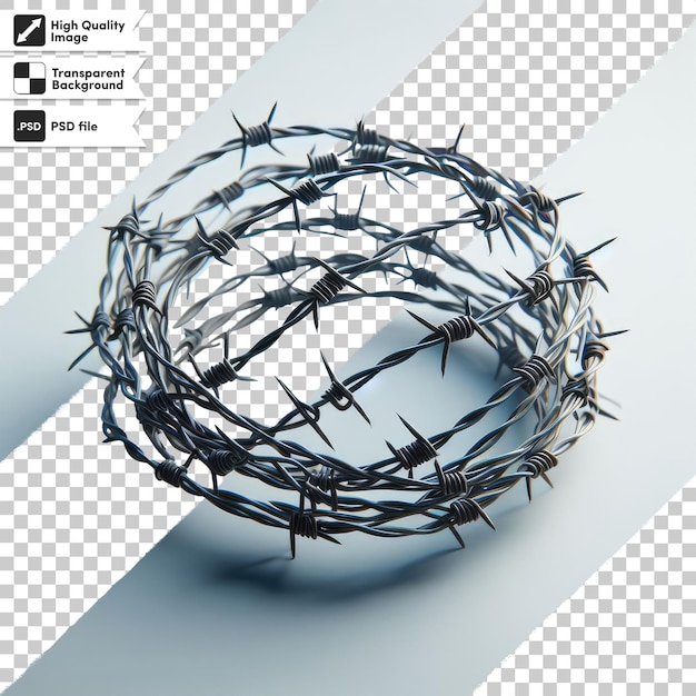 PSD psd barbed wire on transparent background with editable mask layer