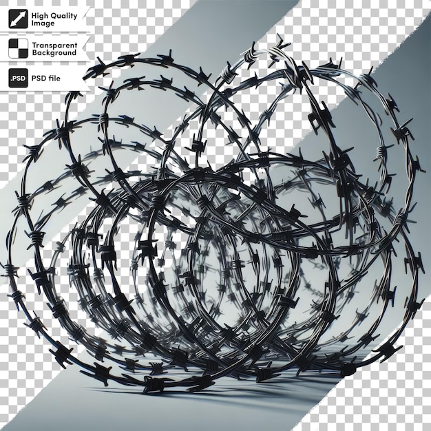 PSD psd barbed wire on transparent background with editable mask layer
