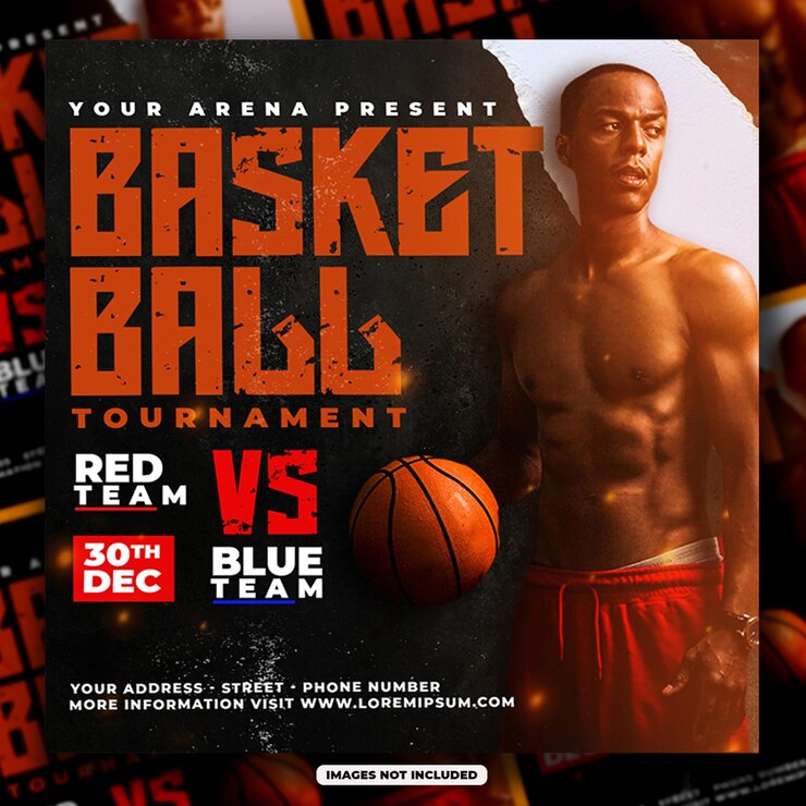 PSD psd basketball player poster social media post template