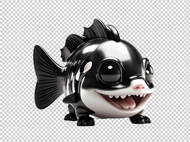 PSD psd of a bass black fish on transparent background