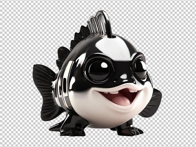 Psd of a bass black fish on transparent background