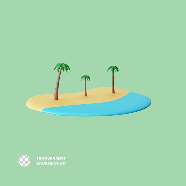 Psd beach 3d icon illustration