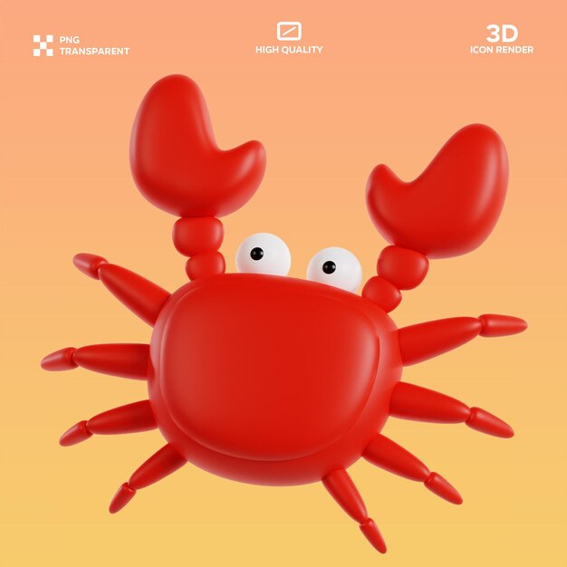 PSD beach crab 3D Illustration