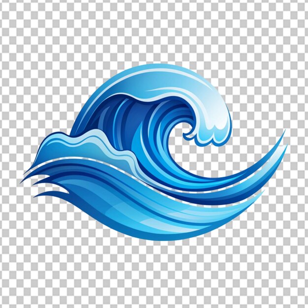 PSD psd of a beach wave logo element creative water clipart on transparent background