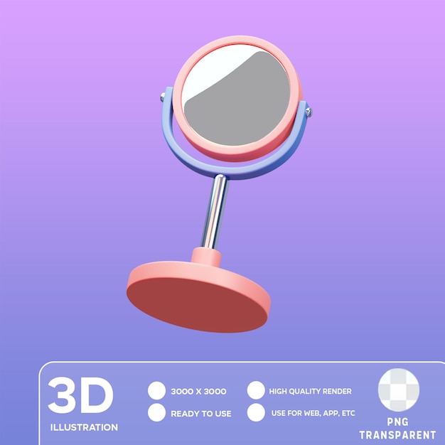 PSD psd beauty mirror 3d illustration