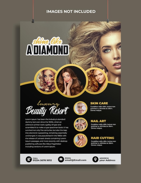 psd beauty salon makeup concept flyer template