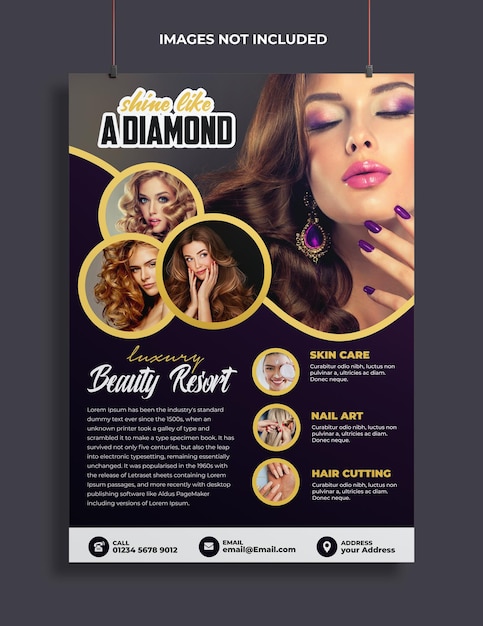 psd beauty salon makeup concept flyer template