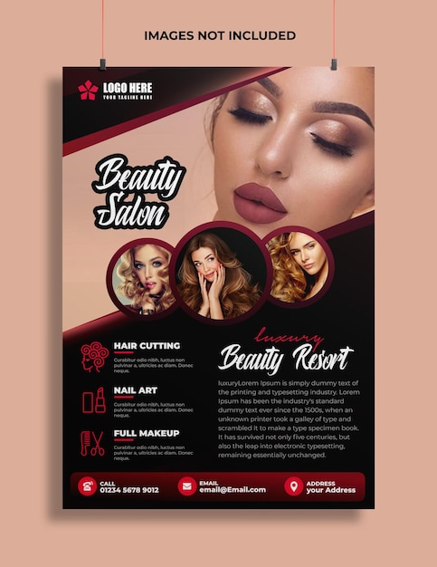 PSD psd beauty salon makeup concept flyer template