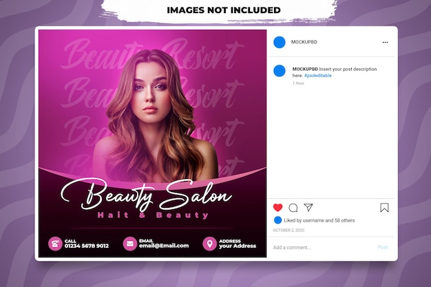 PSD psd beauty salon post template