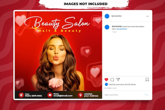 PSD psd beauty salon post template