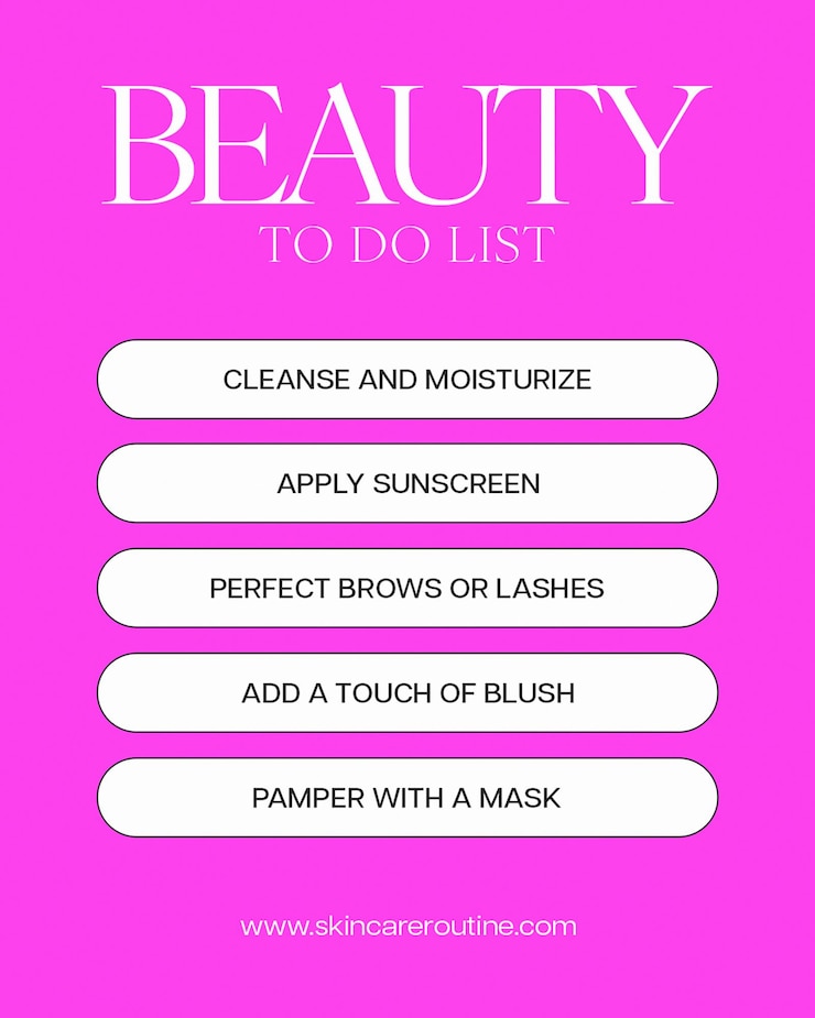 PSD psd beauty todo list skincare routine essentials instagram post template