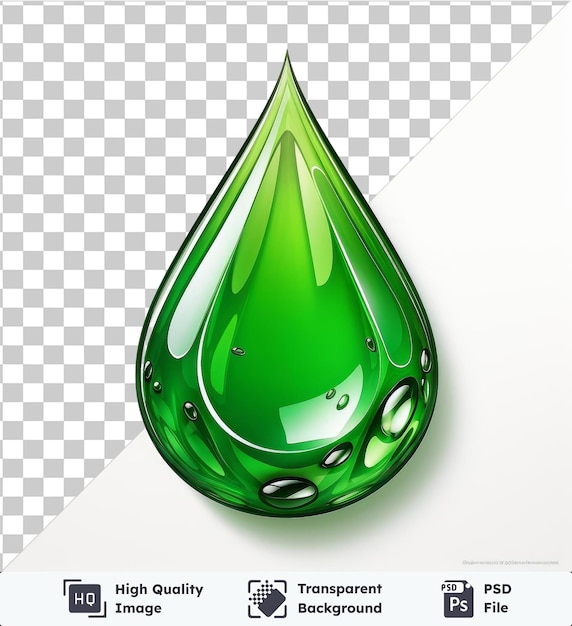 PSD psd beeld inkt druppel in water vector symbool smaragdgroen op een geïsoleerde achtergrond