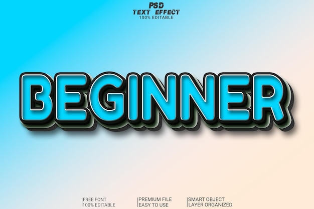 PSD beginner 3d editable text effect